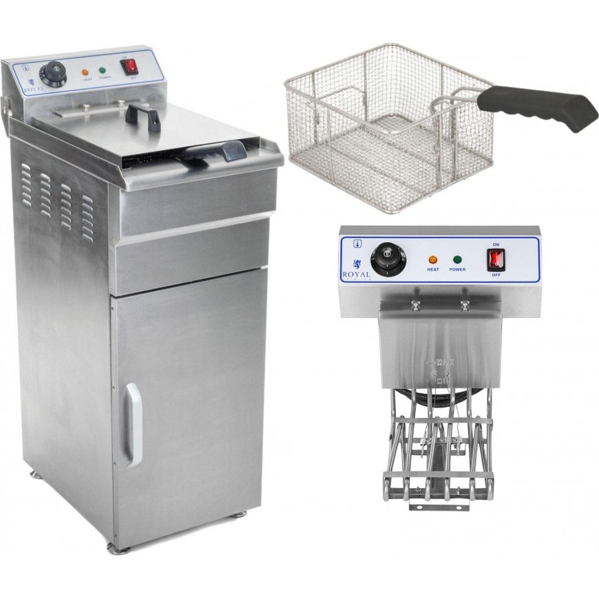 Royal Catering built-in electric fryer on the cabinet 400V 16L