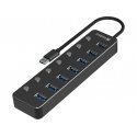 Sandberg 134-33 interfeisa centrmezgls USB 3.2 Gen 1 (3.1 Gen 1) Type-A 5000 Mbit/s Melns Sandberg 134-33 interfeisa centrmezgls USB 3.2 Gen 1 (3.1 Gen 1) Type-A 5000 Mbit/s Melns