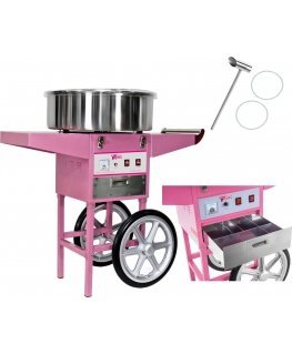 Royal Catering Mobile cotton candy machine without cover on wheels