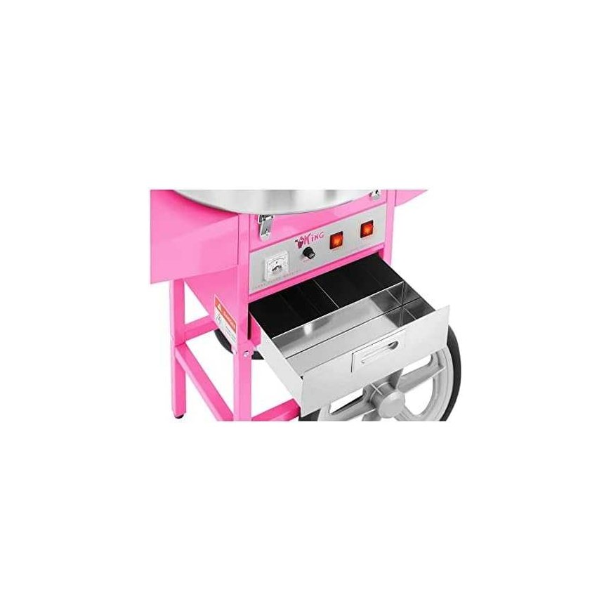 Royal Catering Mobile cotton candy machine without cover on wheels – 4