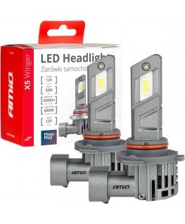 Żarówki samochodowe led seria x5 winger hb3 6000k canbus amio-03948
