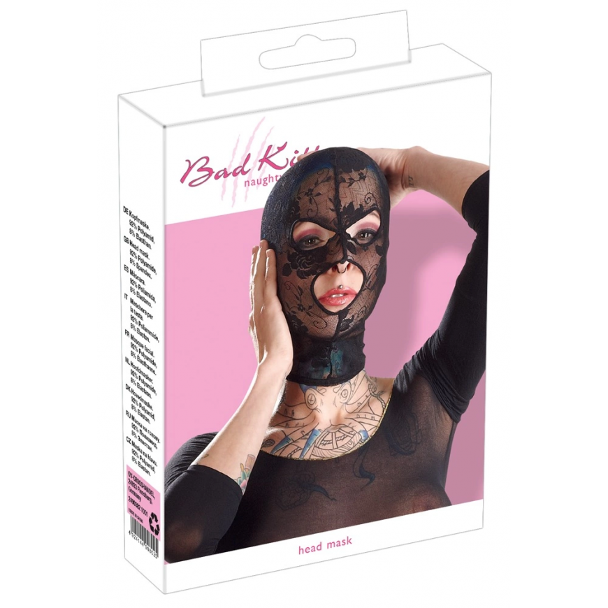 Bad Kitty - Black Mask Z Otworem Na Oczy I Usta Koronkowa – 2