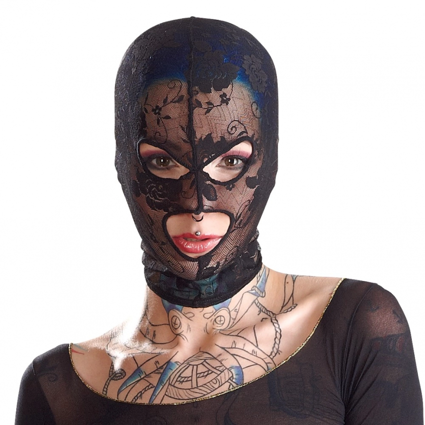 Bad Kitty - Black Mask Z Otworem Na Oczy I Usta Koronkowa – 3