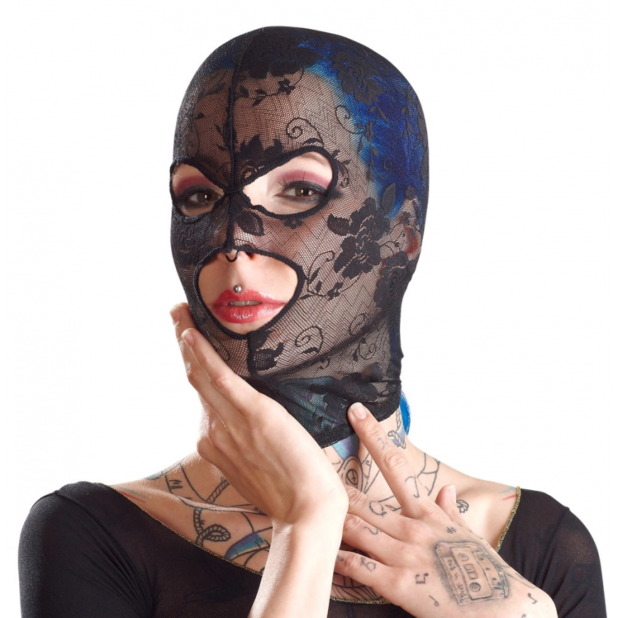 Bad Kitty - Black Mask Z Otworem Na Oczy I Usta Koronkowa – 4