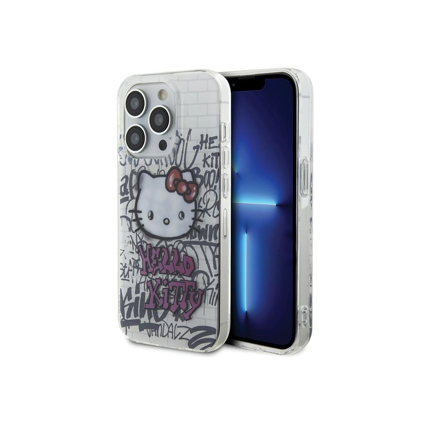 Hello Kitty IML Kitty On Bricks Graffiti case for iPhone 14 Pro - white