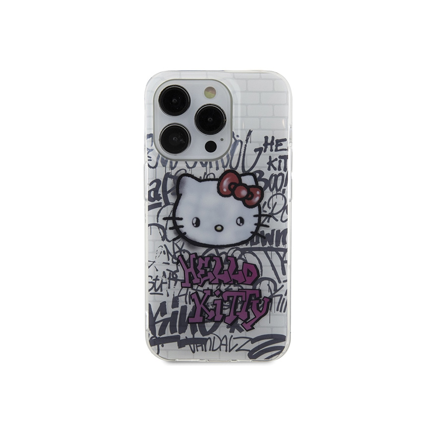 Hello Kitty IML Kitty On Bricks Graffiti case for iPhone 14 Pro - white – 3