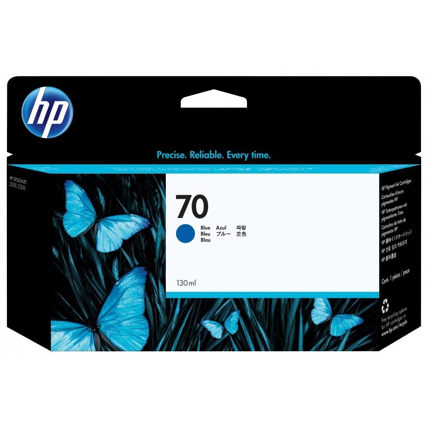 HP 70, Струйный картридж , 130 мл, Синий