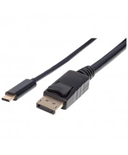 Manhattan USB-C to DisplayPort Cable, 4K@60Hz, 2m, Male to Male, Black, Equivalent to CDP2DP2MBD, Three Year Warranty, Polybag