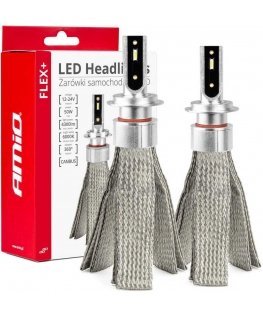Żarówki samochodowe led seria flex+ h7 12v 24v 6000k canbus amio-03659