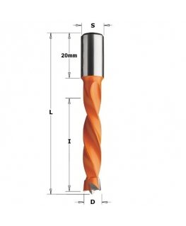 Spiral wood drill TCT D 4 X30X70 S10X20 RH, CMT