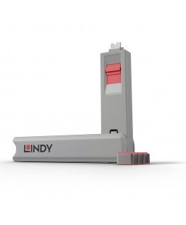 Lindy USB Type C Port Blocker Key - Pack of 4 Blockers, Pink