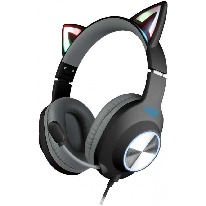 Foxxray Shining Cat Wired Gaming Headset Black/Grey