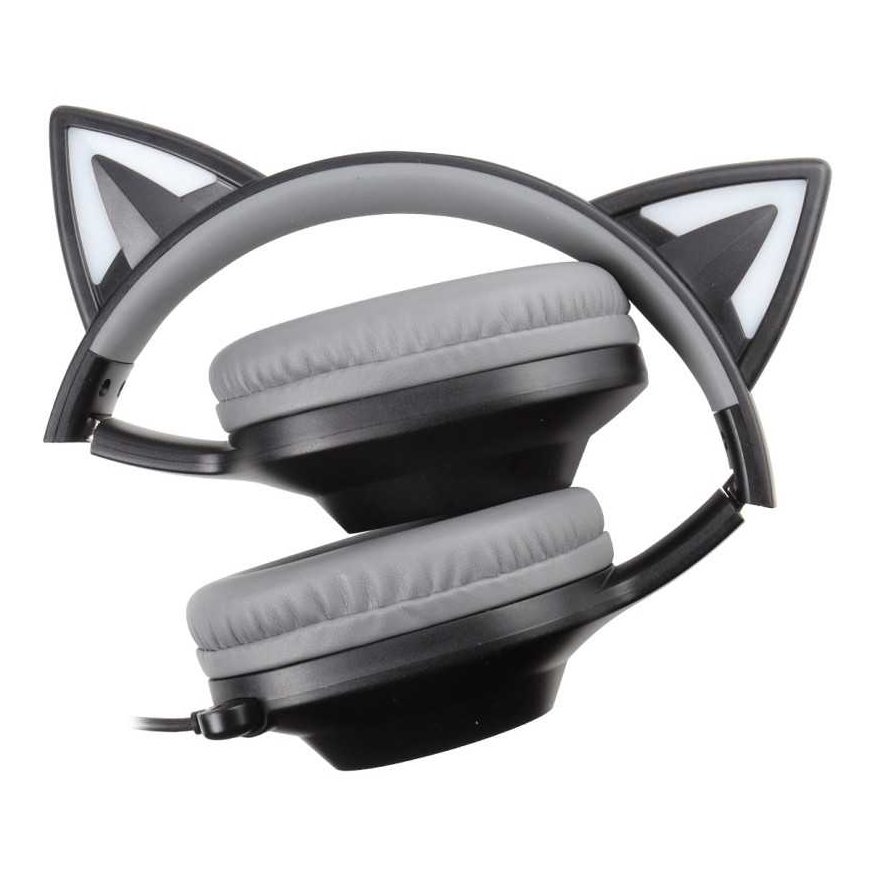 Foxxray Shining Cat Ausinės Žaidimams su laidu Juodas/Pilkas – 3