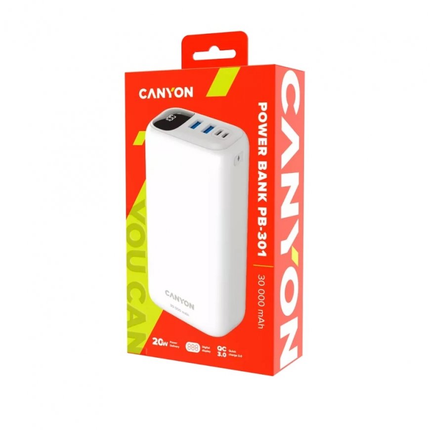 Canyon CNE-CPB301W akku- ja paristolaturi 30000 mAh Valkoinen – 4