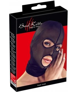 Bad Kitty - Black Semi-transparent Mask Z Otworem Na Oczy I Usta
