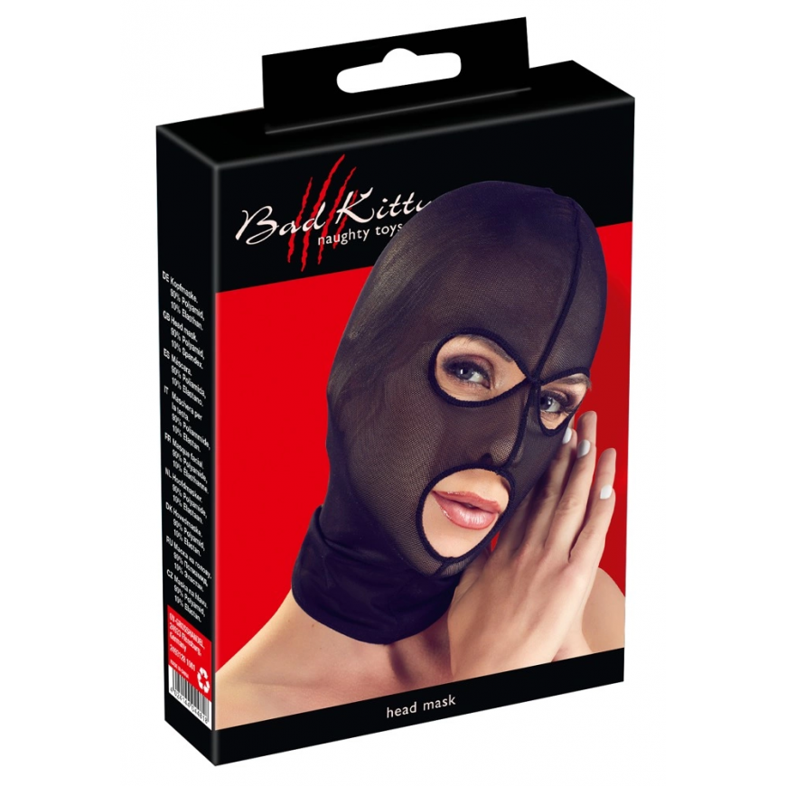 Bad Kitty - Black Semi-transparent Mask Z Otworem Na Oczy I Usta – 2