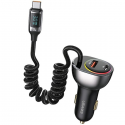 USAMS Ład. same C37 1xUSB+1xUSB-C 60W + cable USB-C 30W PD+QC Fast Charge black/black CC192CC01 (US-CC192) USAMS Ład. same C37 1xUSB+1xUSB-C 60W + cable USB-C 30W PD+QC Fast Charge black/black CC192CC01 (US-CC192)