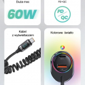 USAMS Ład. same C37 1xUSB+1xUSB-C 60W + cable USB-C 30W PD+QC Fast Charge black/black CC192CC01 (US-CC192) USAMS Ład. same C37 1xUSB+1xUSB-C 60W + cable USB-C 30W PD+QC Fast Charge black/black CC192CC01 (US-CC192)