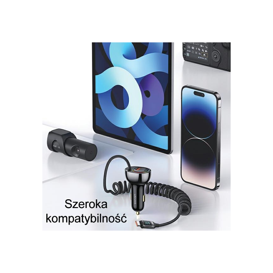 USAMS Ład. same C37 1xUSB+1xUSB-C 60W + cable USB-C 30W PD+QC Fast Charge black/black CC192CC01 (US-CC192) – 5