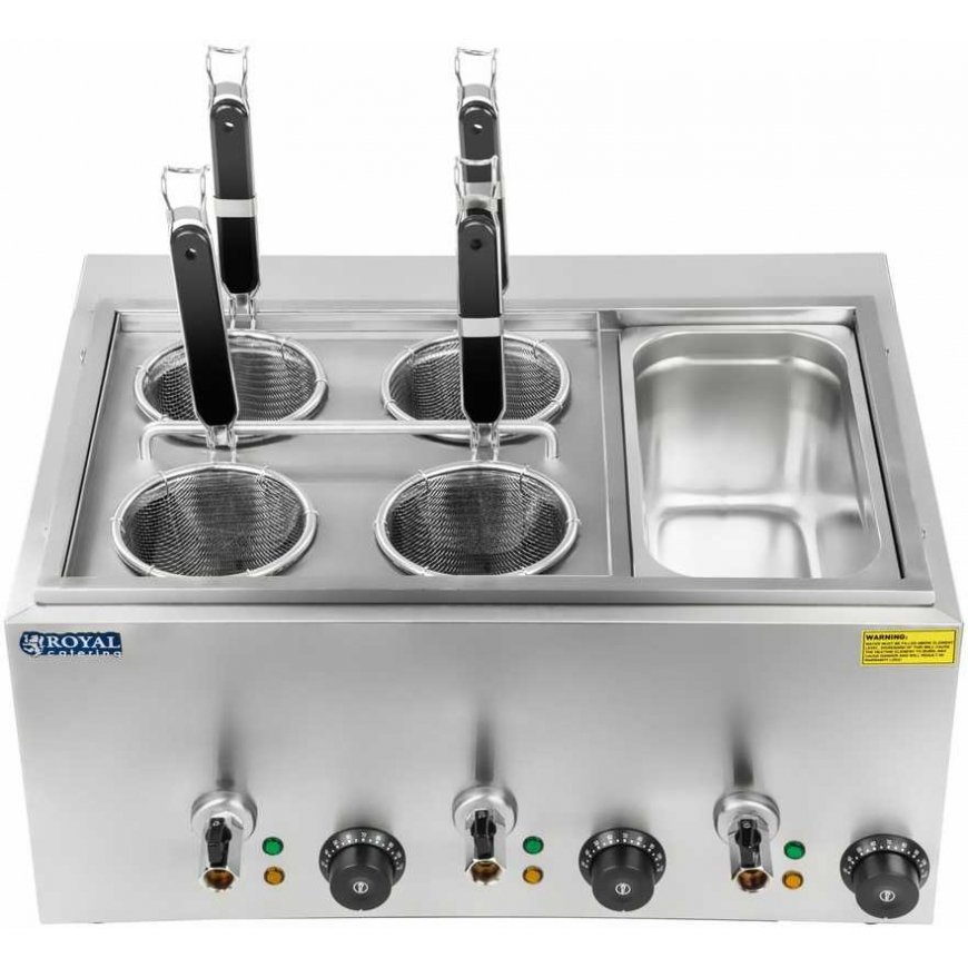 Royal Catering Makaroniarka warnik do gotowania makaronu i pierogów su bemarem 3 komory su kranikami – 3