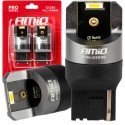 Żarówki led full canbus w21w 2smd 7440 baltas amio-03599