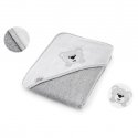 Bocioland towel with hood terry 100x100, gray, teddy bear, BOC0221 Bocioland towel with hood terry 100x100, gray, teddy bear, BOC0221