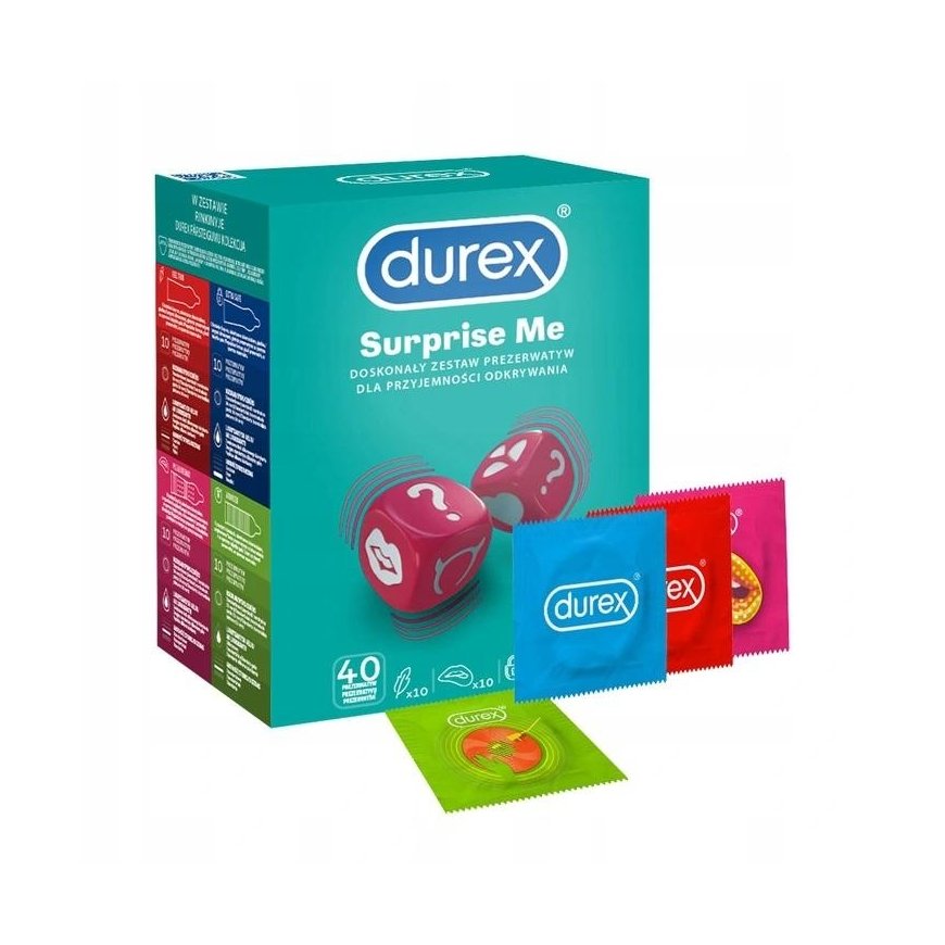 Prezervatyvai Durex Surprise Me, 40 vnt.