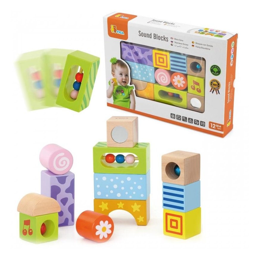 Set of wooden sound blocks 12 pcs., Viga – 4