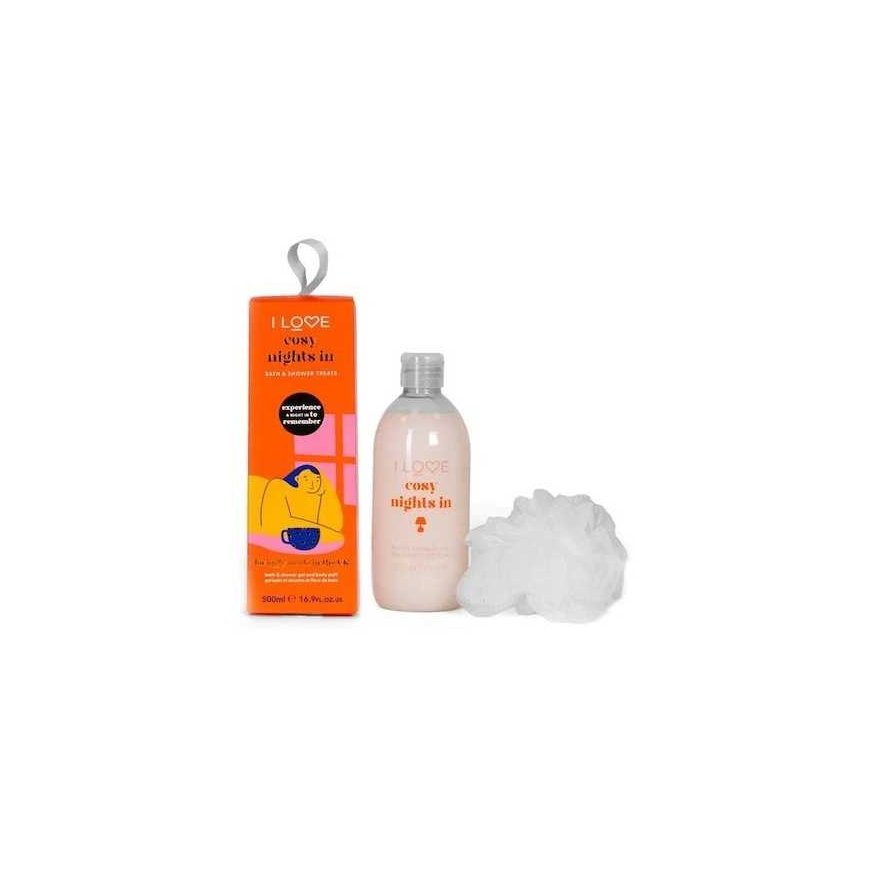 I Love Cozy Night's In vonios ir dušo želė rinkinys 500ml + kūno prausiklis