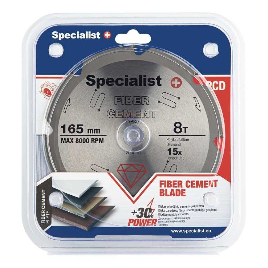 SPECIALIST+ etc. disc fiber. for cement, 8T 165 x 20 mm – 3