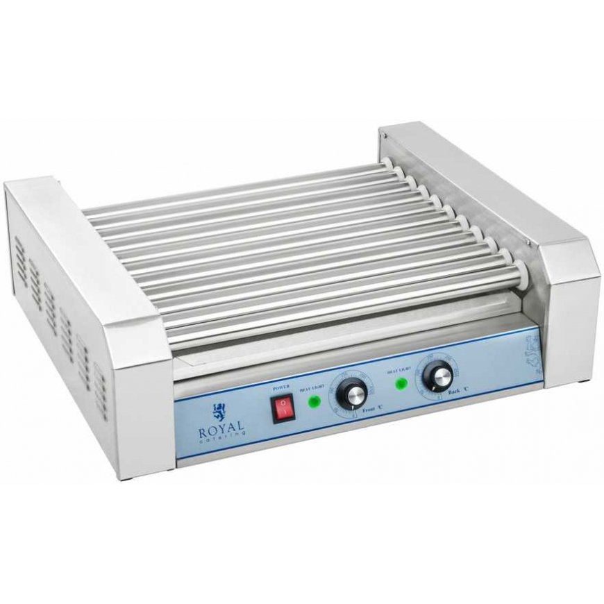 Royal Catering Roller grill with lid, roller grill, sausage warmer, 11 rolls – 5