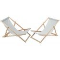 Woodok 2 Comfortable Wooden Deck Chairs, Loungers Ideal for the Beach, Balcony, Terrace, Light Ash Coulour Woodok 2 Comfortable Wooden Deck Chairs, Loungers Ideal for the Beach, Balcony, Terrace, Light Ash Coulour