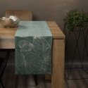Eurofirany BLINK / 16 Aksominis stalo takelis su didelių lapų raštu, 35X180 cm, spalva: tamsiai mėtinė Eurofirany BLINK / 16 Aksominis stalo takelis su didelių lapų raštu, 35X180 cm, spalva: tamsiai mėtinė