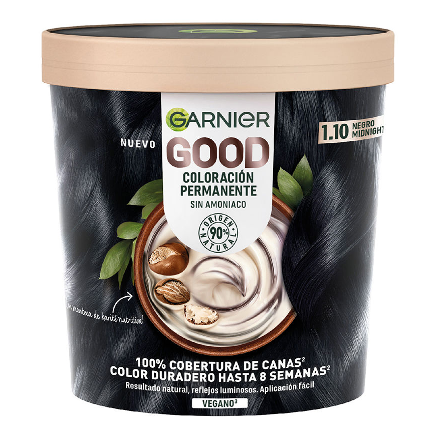 Garnier Good Coloración Permanente 1.10-Negro, 217 ml