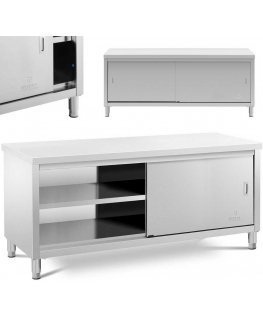 Royal Catering Stainless steel gastronomy freestanding cabinet with sliding doors 200x70cm