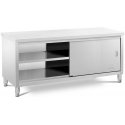 Royal Catering Stainless steel gastronomy freestanding cabinet with sliding doors 200x70cm Royal Catering Stainless steel gastronomy freestanding cabinet with sliding doors 200x70cm