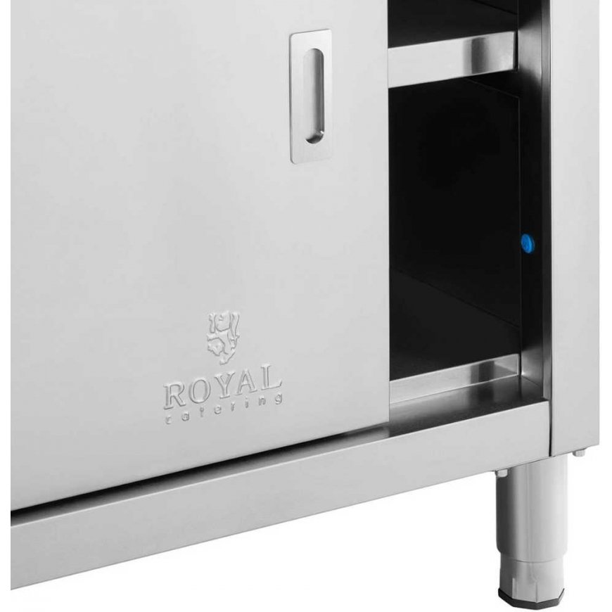 Royal Catering Stainless steel gastronomy freestanding cabinet with sliding doors 200x70cm – 3