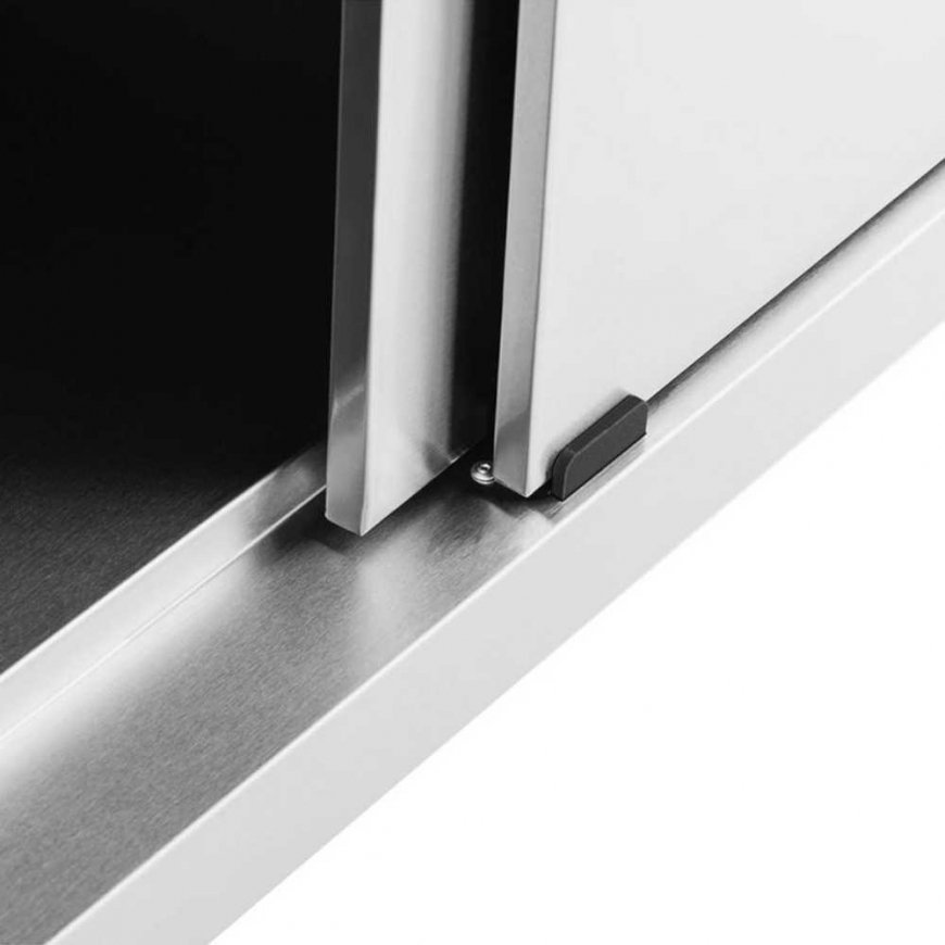 Royal Catering Stainless steel gastronomy freestanding cabinet with sliding doors 200x70cm – 4