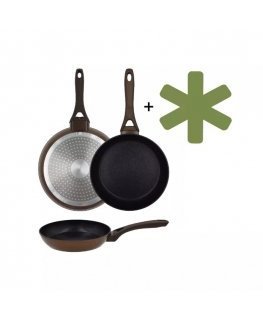 Natura Ø24cm induction brown frying pan with guard