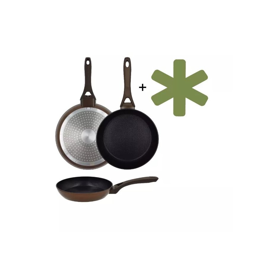 Natura Ø24cm induction brown frying pan with guard
