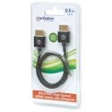 Manhattan 394406 HDMI kabelis 0,5 m HDMI Type A (Standard) Melns Manhattan 394406 HDMI kabelis 0,5 m HDMI Type A (Standard) Melns