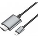 Kabelis Hoco UA27 Lightning to HDMI 2.0m pilkas Kabelis Hoco UA27 Lightning to HDMI 2.0m pilkas