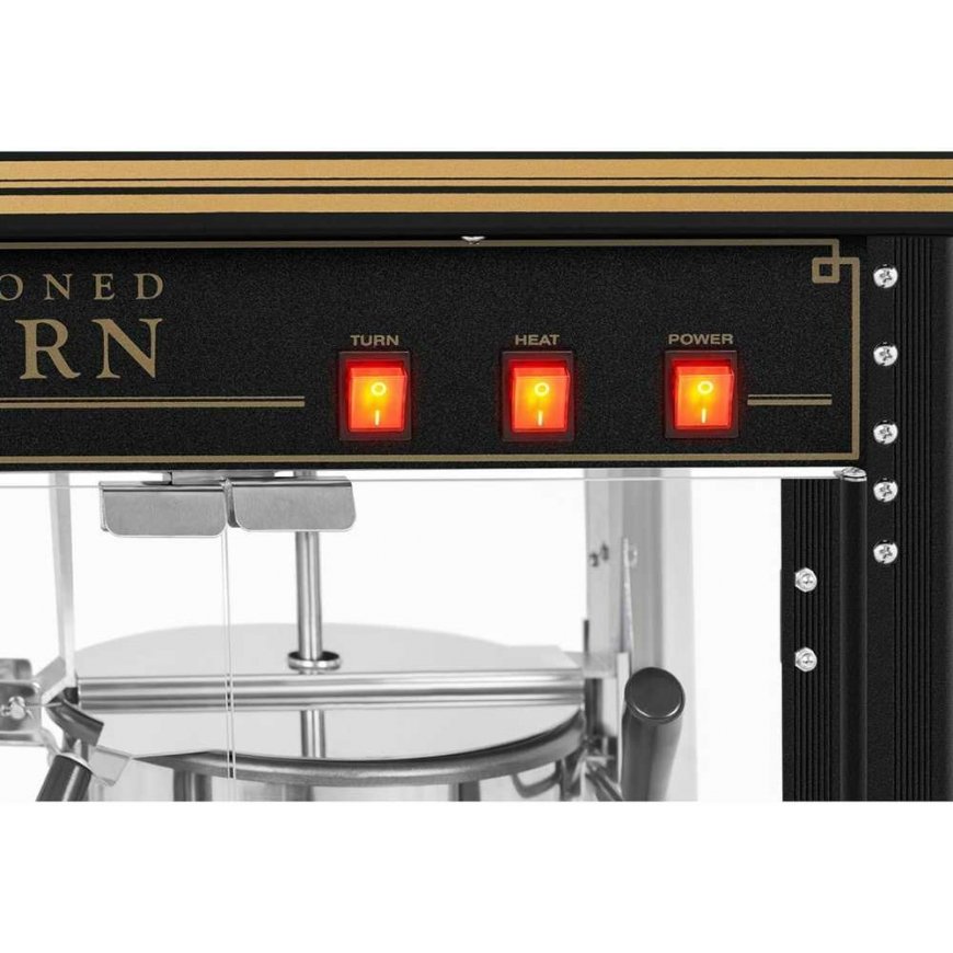 Royal Catering Retro popcorn maker TEFLON 1600 W 5-6kg/h - black and gold – 4