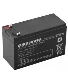 EUROPOWER EP Series AGM Battery 12V 7.2Ah (Service Life 6-9 Years)