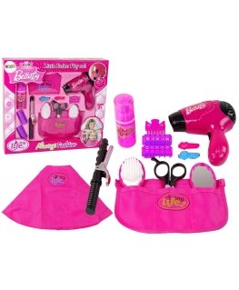Lean Toys Beauty Hairdressing Set Hair dryer Curling iron Pink