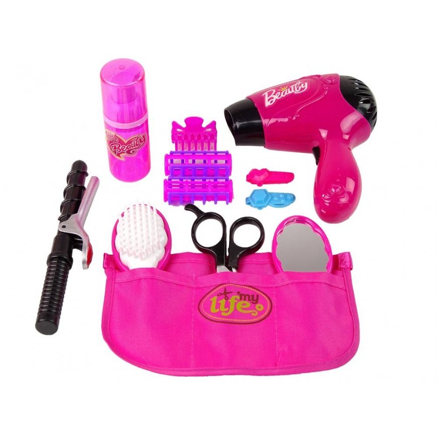 Lean Toys Beauty Hairdressing Set Hair dryer Curling iron Pink – 3