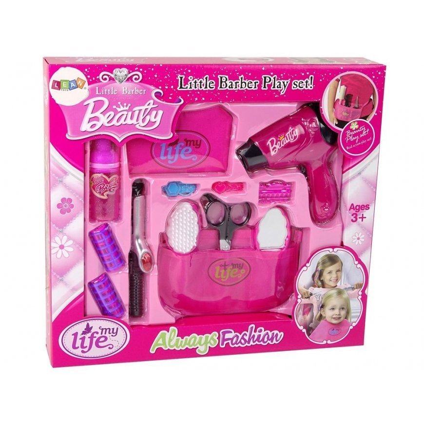 Lean Toys Beauty Hairdressing Set Hair dryer Curling iron Pink – 4