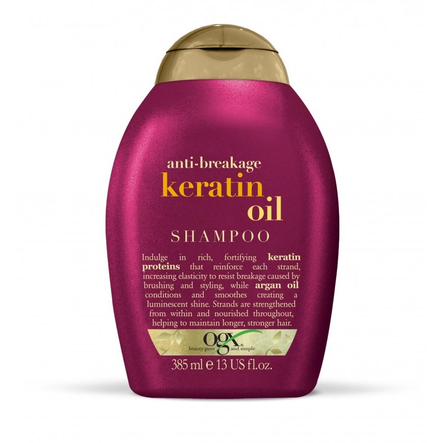Ogx Keratin Oil shampoo against hair