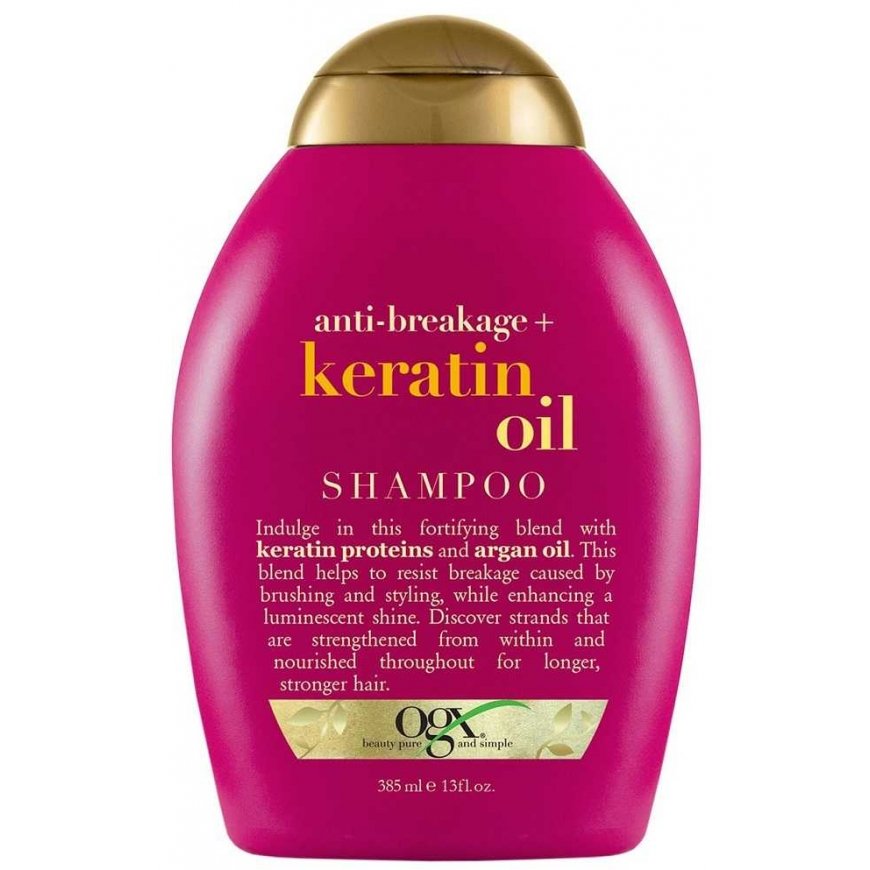 Ogx Keratin Oil šampūnas nuo plaukų lūžinėjimo 385ml – 2