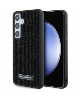 Karl Lagerfeld Case for Samsung Galaxy S24 Plus KLHCS24MHDSPRK Black HC RHINESTONE LOGO METAL PLATE